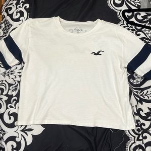 Girls white/ navy t-shirt